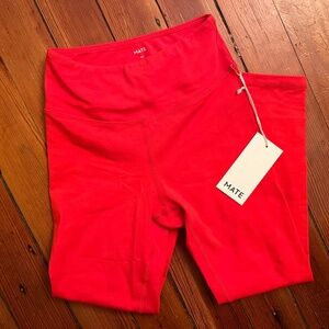 NWT Mate the Label red organic stretch leggings